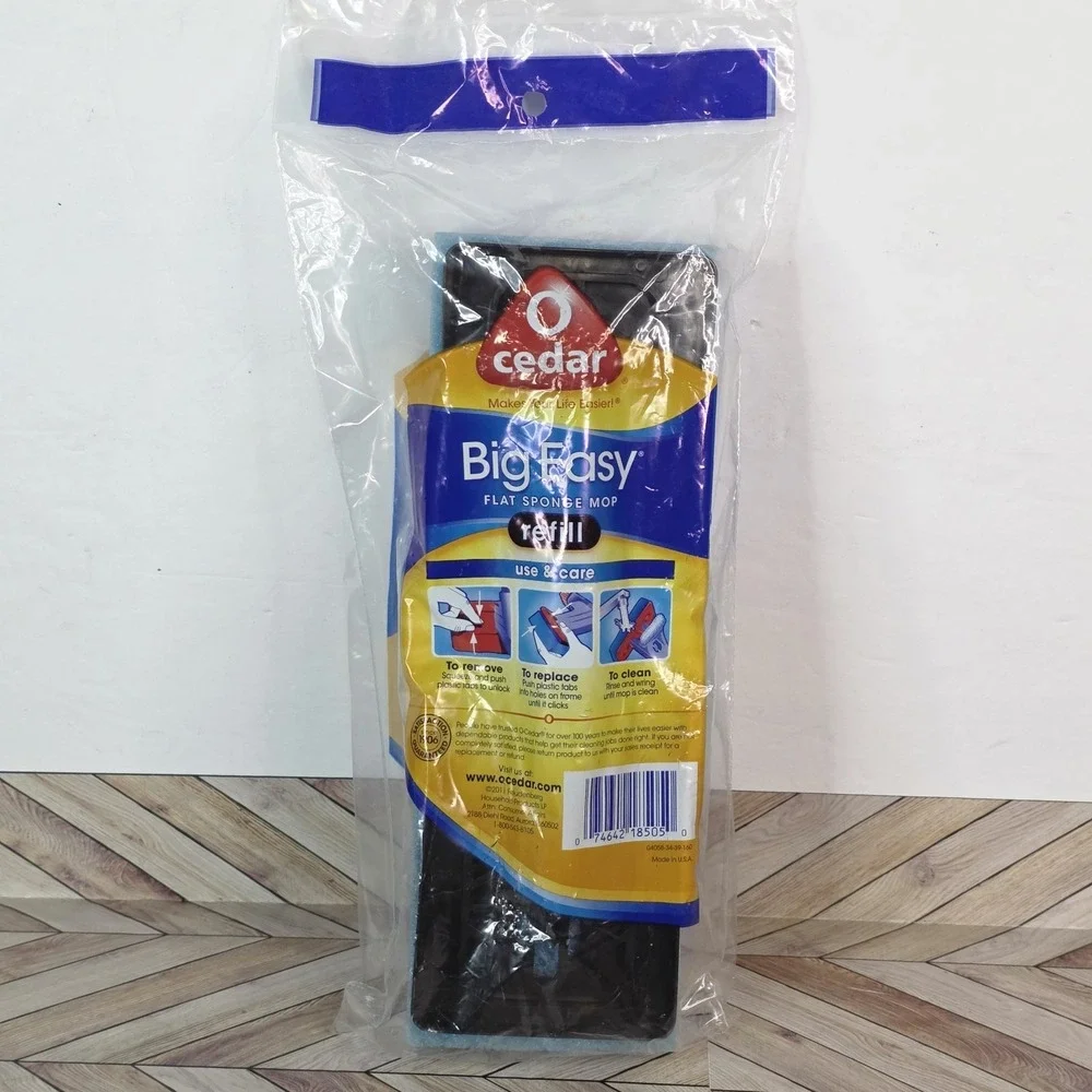 O-Cedar Big Easy Flat Sponge Mop Refill  Discontinued New Sealed